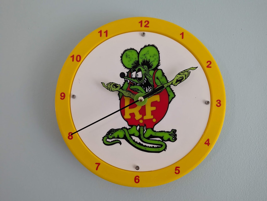 rat fink clock face by madmax3d household decor clockface ratfink 3d print model - Mito3D