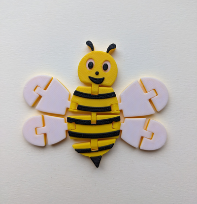 articulado abelha flexi chaveiro by equipe bonito brinquedos jogos abelhas flex crianças acessório 3d print model - Mito3D