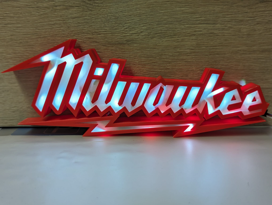 milwaukee conduziu placa by 3ddruckbydennis arte sinais logotipos luz 3d print model - Mito3D