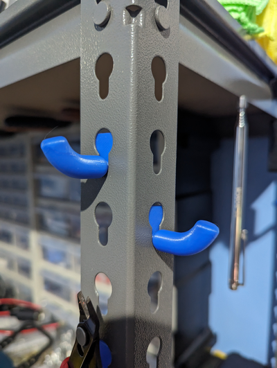 garage shelf hook by 2d printing enthusiast tools organizers hanger organiser organizer clip bracket quick 3d print model - Mito3D