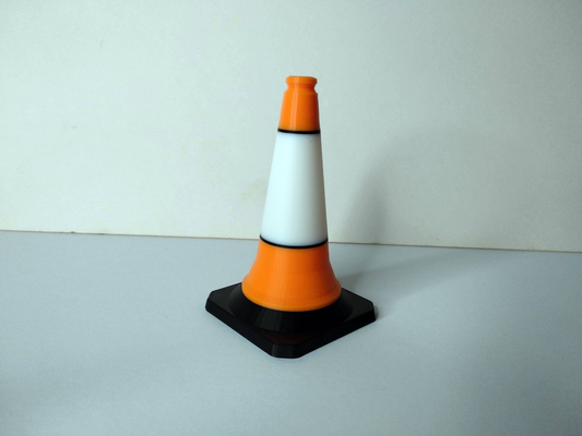 mini traffic construction cone - black orange white by neddy990 toys & games toy racing car pylons road cones witches hats safety caution highway 3d print model - Mito3D