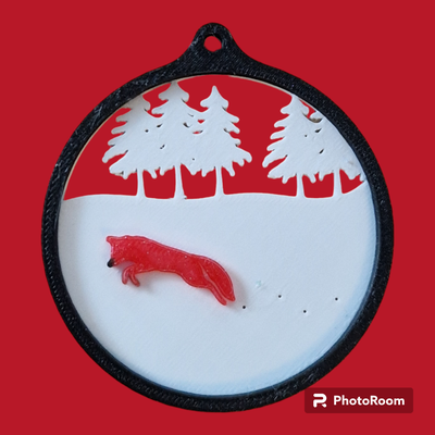 fuchs weihnachten ornament by partylime haushalt dekor schnee flitter bäume 3d print model - Mito3D