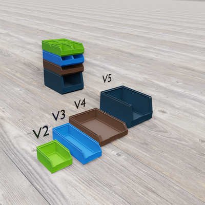 v2 v5 rápido fácil to impresión almacenamiento caja apoya by raj 3d casa modelos organizador envase tornillo herramientas 3d print model - Mito3D