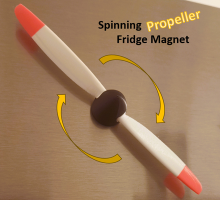 spinning propeller fridge magnet by ldvco household decor rotor blade magnets neodymium neodymiummagnet neodymmagnet toy fun rotate rotating flying 3d print model - Mito3D
