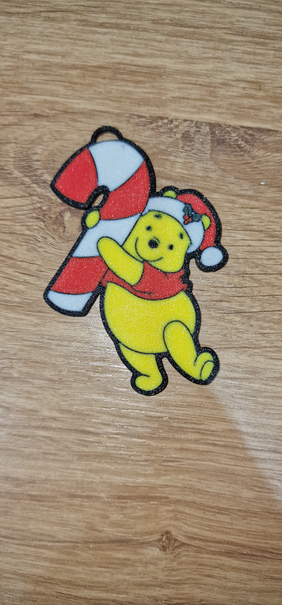 winnie pooh christmas ornament keychain by nico91 household festivities 2023 winniethepooh kids 3d print model - Mito3D