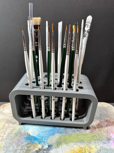 fırça kulp destek değiştirilmiş yeniden karıştırılmış by serin araçlar organizatörler boya fırçası dolma kalem kalemlik 3d print model - Mito3D