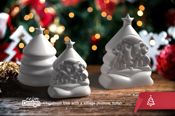 christmas tree a village by evax design household festivities 3d print model - Mito3D