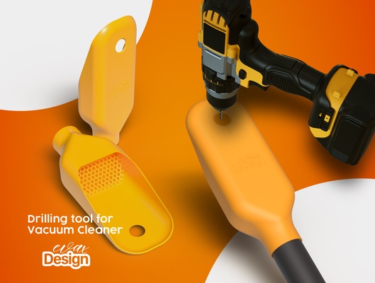 drilling tool vacuum cleaner - vacuum-assisted drill attachment by evax design tools 3d print model - Mito3D