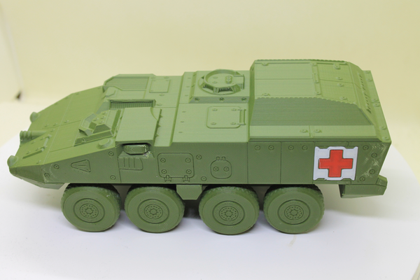 stryker m1133 medical evacuation vehicle pip multicolor remixed by wollip toys & games military print in place toy car 3d print model - Mito3D