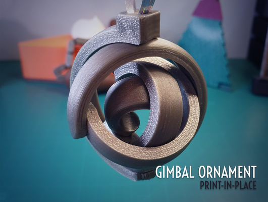 gimbal natale ornamento by jaatinen3d domestico arredamento natale decorazioni natalizie giroscopio printinplace stampa in posto print place 3d print model - Mito3D