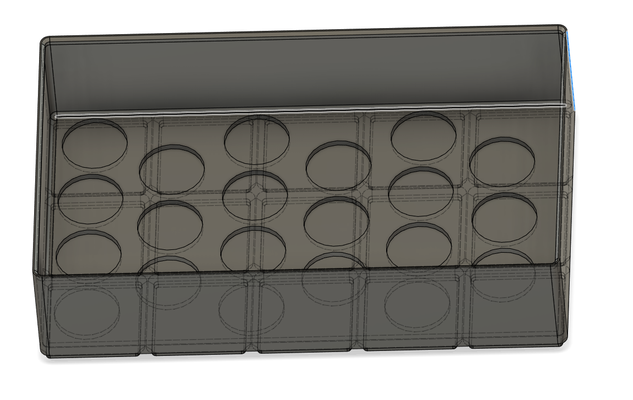 gridfinity 1 inch miniatures base holder by dtmhawk tools organizers miniature dnd dungeons dragons organiser draw storage 3d print model - Mito3D