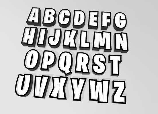 fortnite custom font text lamp by orangess art 2d logo fort nite epic games game led light letters numbers fusion360 3d print model - Mito3D