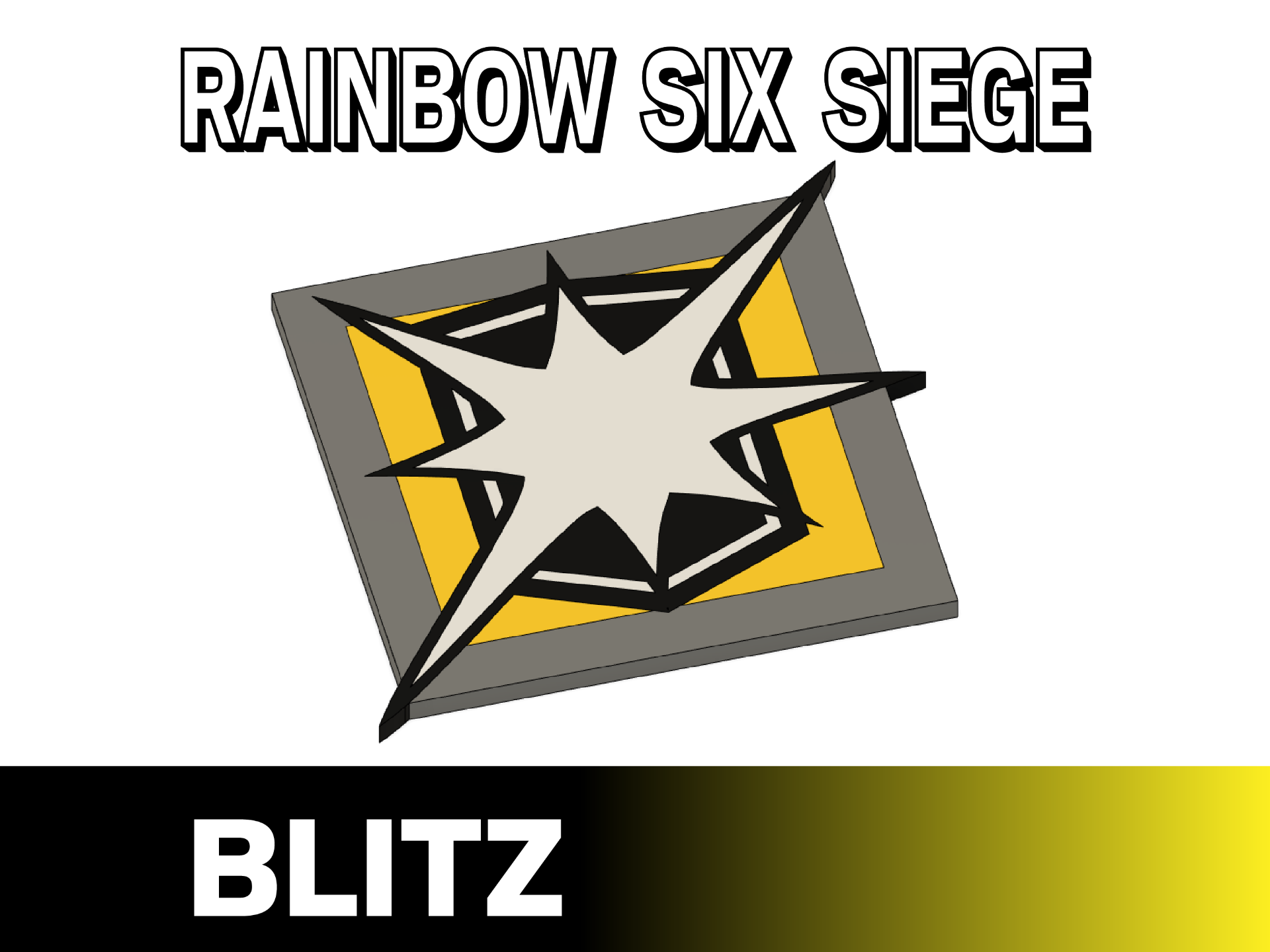 blitz r6 logotipo by criatividade laboratório casa decoração cerco arco iris ubisoft 3D print model - Mito3D