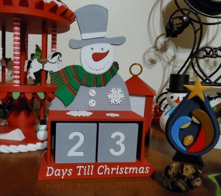 advent kalender countdown schneemann by mimi zuhause haus dekoration haushalt feierlichkeiten geschenk cadeau weihnachten noel kalendrier avantgarde kind enfant 3d print model - Mito3D