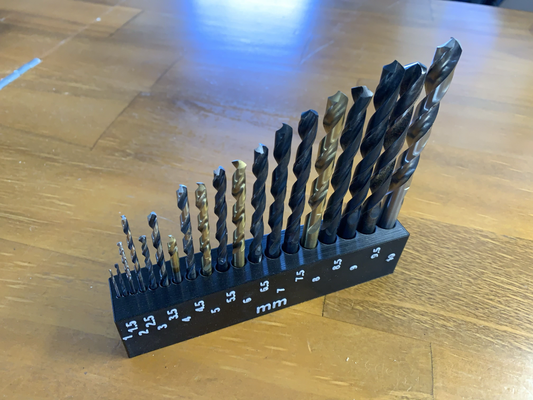 metric drill bit stand by wiseone tools organizers 3d print model - Mito3D