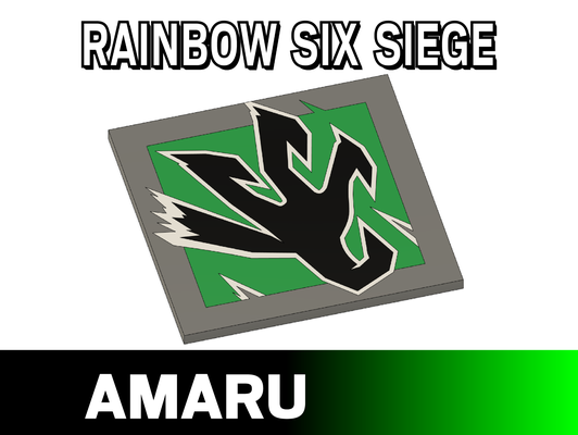 amaru - r6 logo by creativity lab household decor rainbow siege sixsiege ubisoft 3d print model - Mito3D
