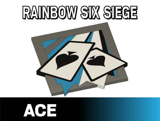 ace - r6 logo by creativity lab household decor rainbow siege sixsiege ubisoft 3d print model - Mito3D