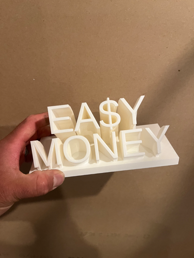 easy money by calderonnestor500 art signs & logos assembly desktop decor logo 3d print model - Mito3D