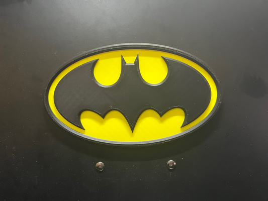 batman logo magnets remixed by kelzan art signs & logos superhero movie comic magnet fridge locker fun cartoon 3d print model - Mito3D
