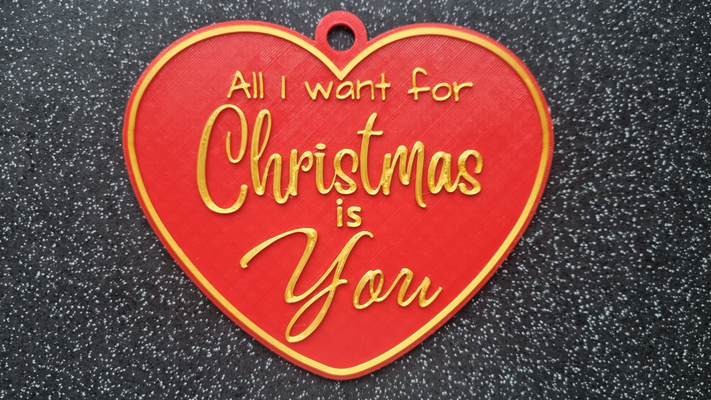 i christmas is - sign hanging ornament by mrjay art signs & logos xmas mariah carey decoration 3d print model - Mito3D