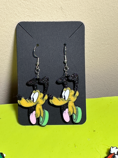 pluto earrings by a-gang 3d adventures fashion mickey earring 3d print model - Mito3D