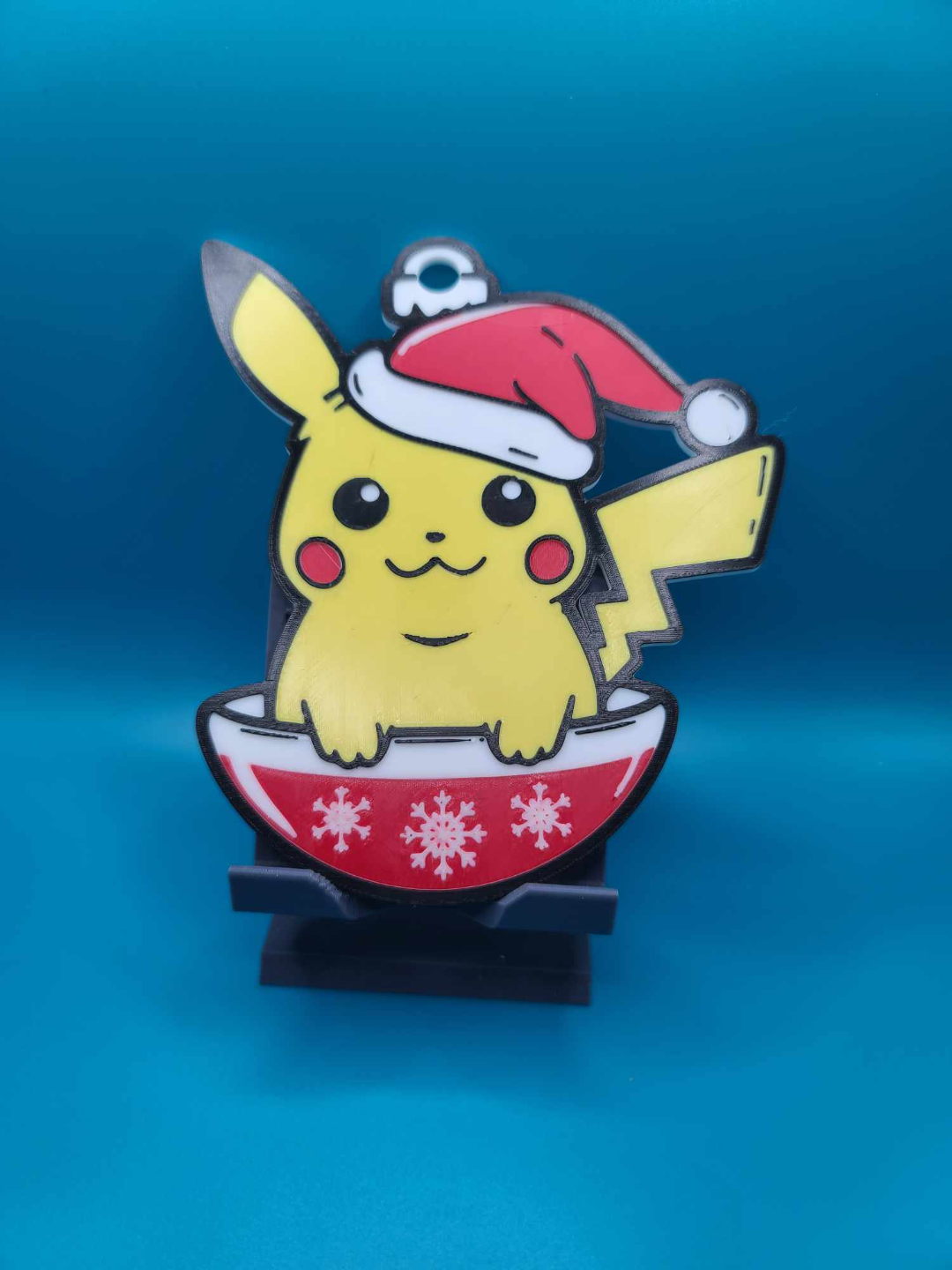 glisse no pikachu 3d pok balle by zipzapprint art 2d noël ornement neige vacances pokémon neigeux hiver décoration impression poker ball 3D print model - Mito3D