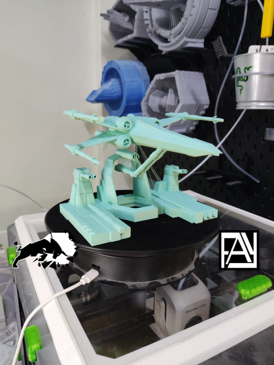 suspenso tensegridade x wing by fay3dlab miniaturas guerra estrelas xwing suspender tinkercad 3d print model - Mito3D