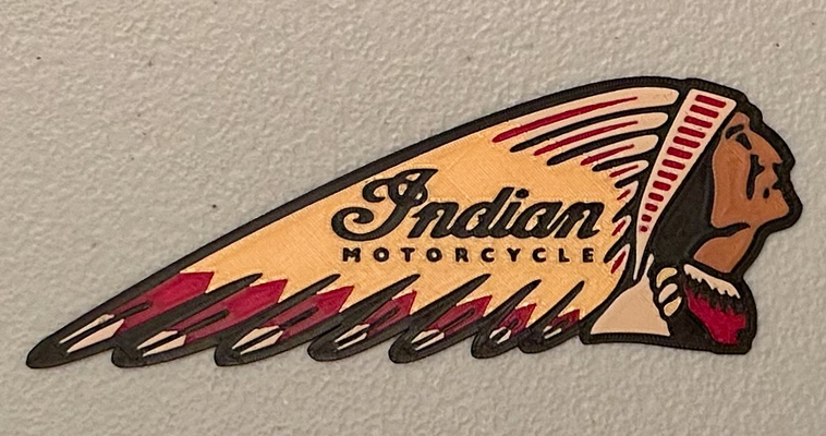 multicolor indian motorcycle logo magnet by wotfan art 2d 3d print model - Mito3D