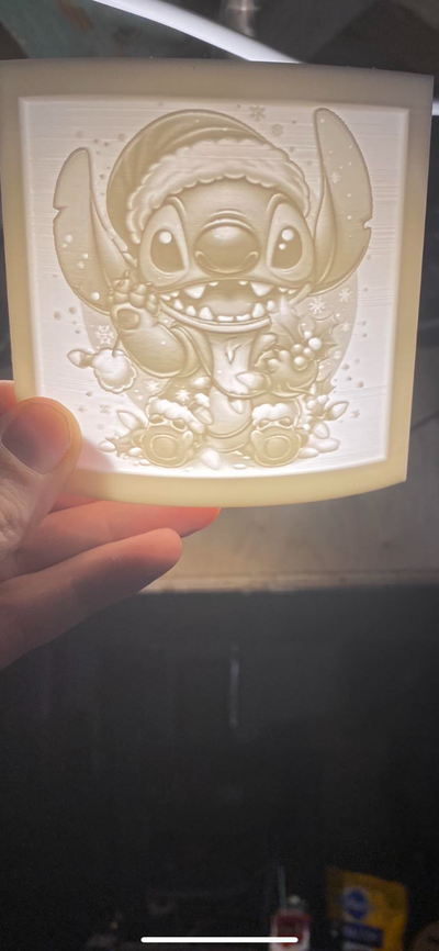 hiver lithophane point in neige noël by zipzapprint art 2d noel 3d print model - Mito3D