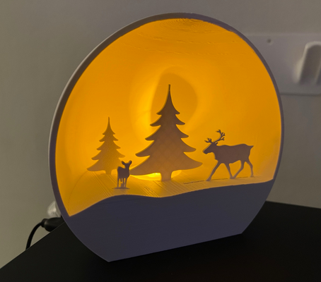 weihnachten dekoration elektrisch led teelicht by xor 3dpr kunst modelle rentier hirsch baum 3d print model - Mito3D