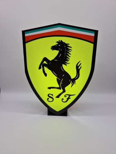 ferrari light box by 3dgiftsbe art signs & logos lightbox f1 racing 3d print model - Mito3D