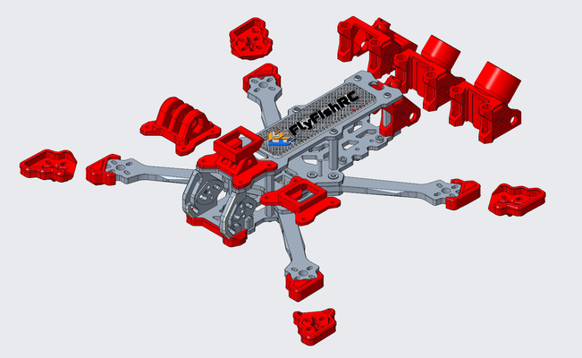 flyfishrc volant vx3 5 tpu ensemble by loisir diy rc drone quadcopter 3d print model - Mito3D