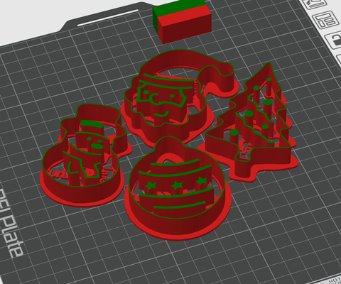 christmas cookie cutter set perfect cut pattern by ladamtla household house models cookiecutter pattern tree christmastree ball snowman santa santaclaus 3d print model - Mito3D