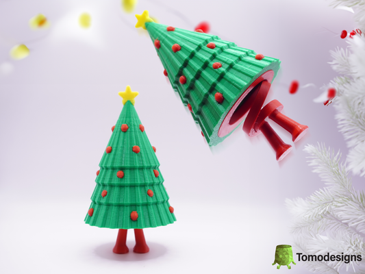 jumpy christmas tree by tomodesigns toys & games christmastree toy jumping cute jump spring decoartions 3d print model - Mito3D
