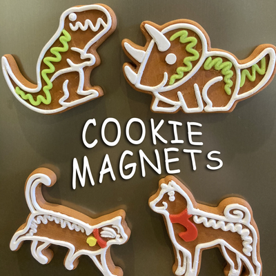 christmas cookie magnets or hangers by becca 3d printerpets household festivities magnet hanger dog shiba cat 3d print model - Mito3D