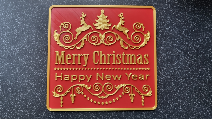 alegre natal placa 21 5cm x 22 1cm by senhor jay casa decoração feliz natal joel chorou multicolorido 3d print model - Mito3D