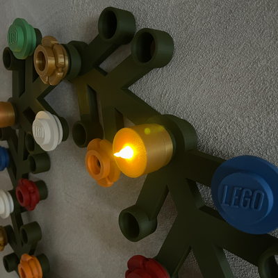 led leichte hantel lego kranz by jogi164 haushalt feierlichkeiten weihnachten adventskranz advent teelicht fassung 3d print model - Mito3D