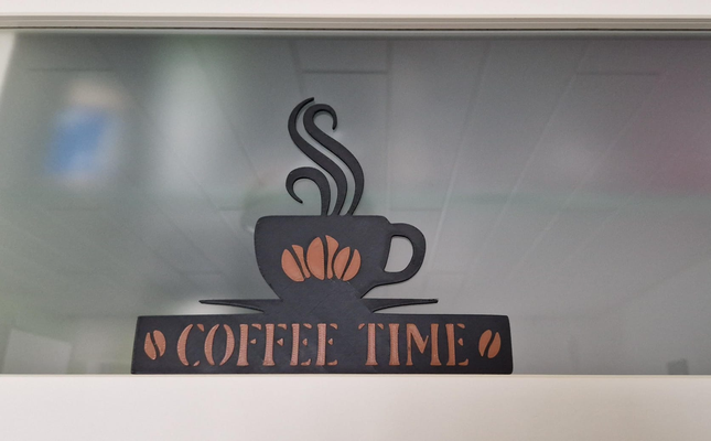 kahve duvar askı ams versiyon by dennisv sanat 2d duvar askısı dekor deko fasulye mutfak 3d print model - Mito3D