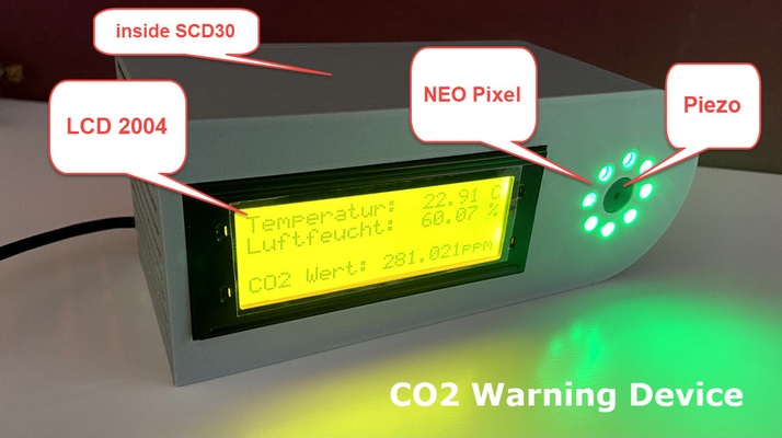 co2 warnung gerät by prilchen de 3d drucker teile kohlendioxid ampel kohlenstoffdioxid 3d print model - Mito3D