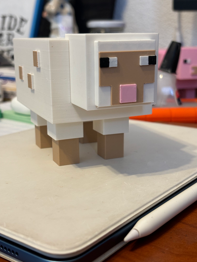 minecraft sheep box-pencil by gual66 tools organizers box pen holder decoraations 3d print model - Mito3D