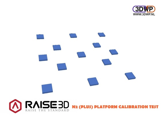 raise3d n2 plataforma calibração teste by 3dwp nl 3d impressora modelos raise3dn2 raise3dn2plus 3d print model - Mito3D