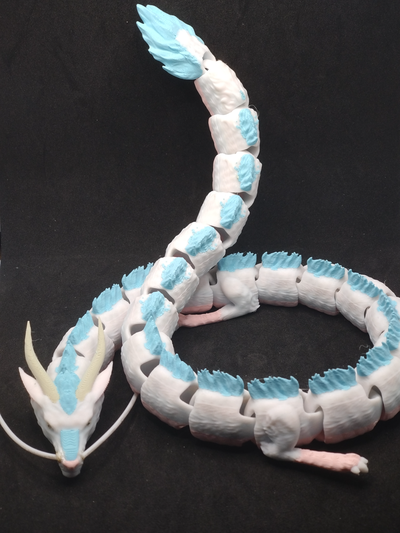 articulated river spirit dragon toy by zuperbuuworks toys & games kohaku print in place no supports 3d print model - Mito3D