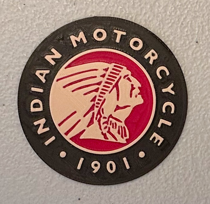 multicolor indian motorcycle logo magnet by wotfan art 2d 3d print model - Mito3D