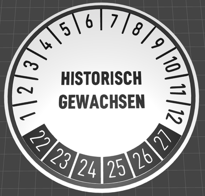 historisch gewachsen by schlumpfi kunst münze abzeichen 3d print model - Mito3D