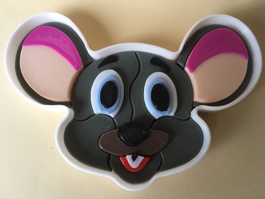 3d puzzle - mouse face by 3dnestcz toys & games puzzles box animal 3dpuzzle 3d print model - Mito3D