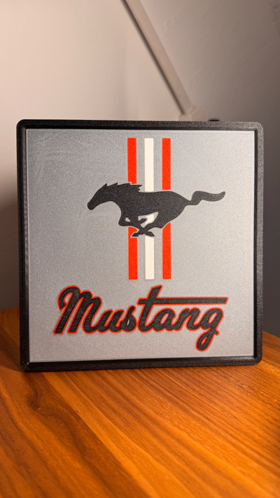 mustang multimatériau impression by 3d art 2d gué patch signe ford mustang guémustangpatch ams bambulab imprimé multicolore 3d print model - Mito3D