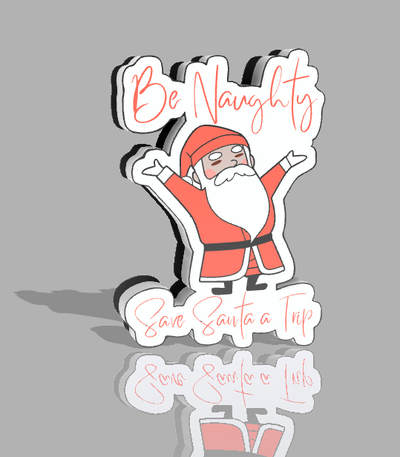 be naughty save santa trip by make3design household decor noel merry christams chistmas red white 3d print model - Mito3D