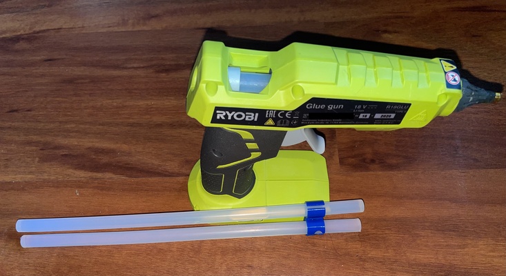 ryobi glue gun r18glu holder by arekxyz tools gluegun gluestick gluestickholder 3d print model - Mito3D