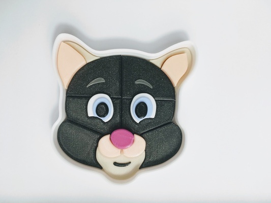 3d rompecabezas gato cara by 3dnestcz juguetes juegos juguete animal 3dpuzzle 3d print model - Mito3D