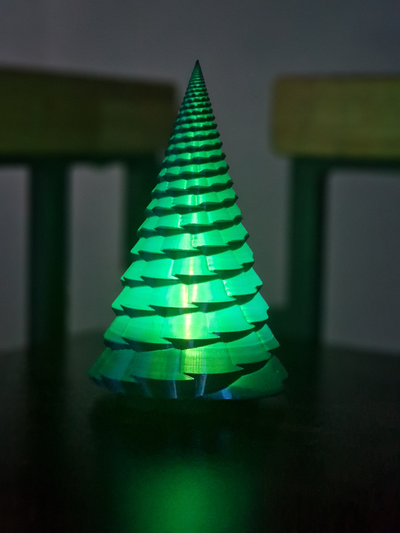 fibonacci noël arbre led lampe 001 or thé lumière remixé by baboda ménage décor fibonaccispiral bambu 3d print model - Mito3D